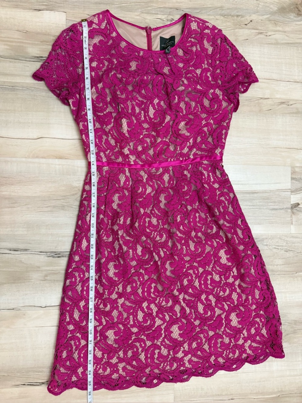 Adrianna Papell Fuchsia Lace Dress - Picture 7 of 8